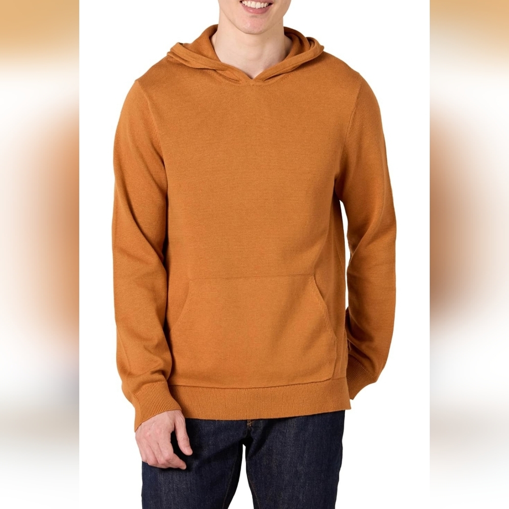 🤎NWT Amazon Essentials Relaxed Fit 100% Cotton Unisex Hoodie Sweater Caramel Md